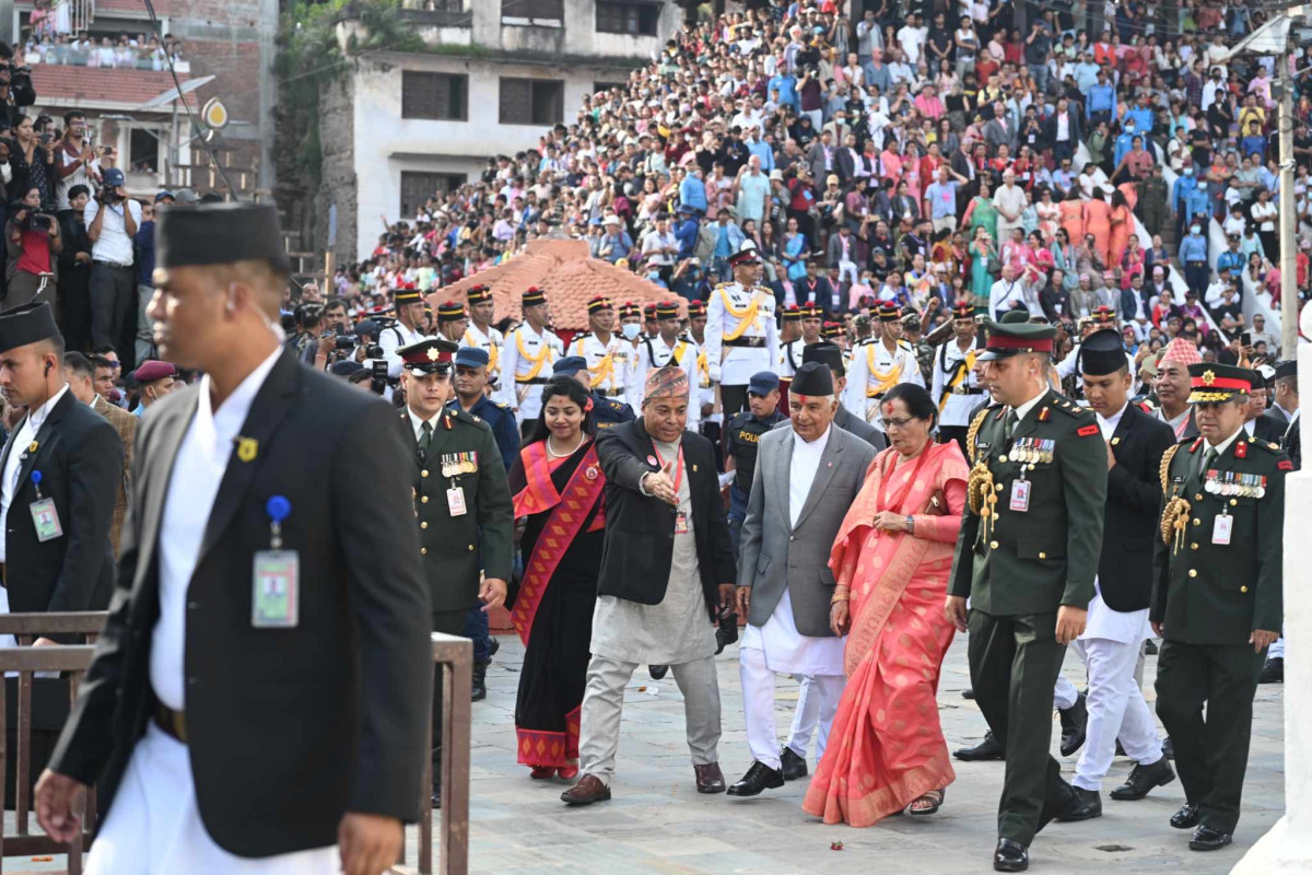 राष्ट्रपति रामचन्द्र पौडेलद्वारा ईन्द्रजात्रा अवलोकन